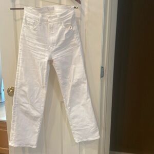 MOTHER Jeans - The Rambler Zip Ankle White Jeans
